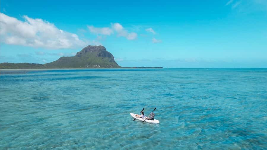 Mauritius: Guided Kayak tour to Benitiers Island - The views you came for: Morne Brabant, calm water, and quiet timing