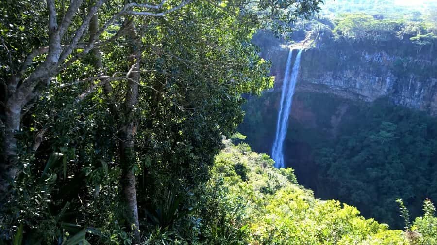 Mauritius: Private South Side and Dolphin Adventure Tour - Tamarin Waterfalls and Trou aux Cerfs crater: the first real scenery payoff