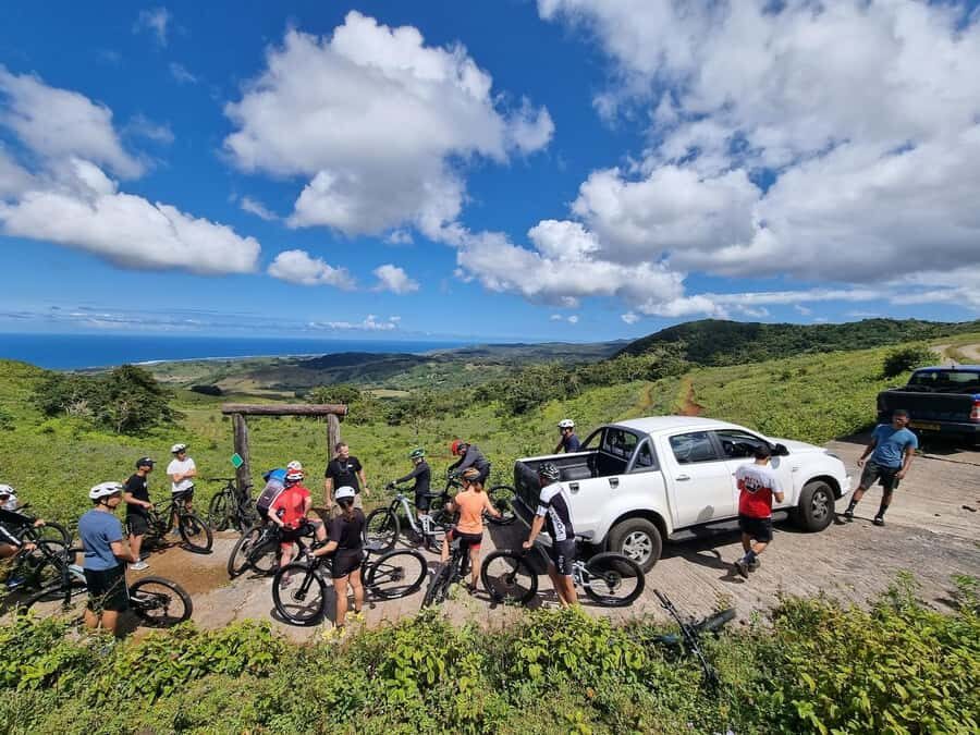 Mauritius: Scenic Bike Trails with Gear & Shuttle - Entering a private bike park in southern Mauritius