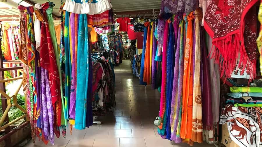 Mauritius: Shopping Tour - Port Louis Markets & Grand Baie - Grand Baie Bazaar: the stalls, the fabrics, and quick street food