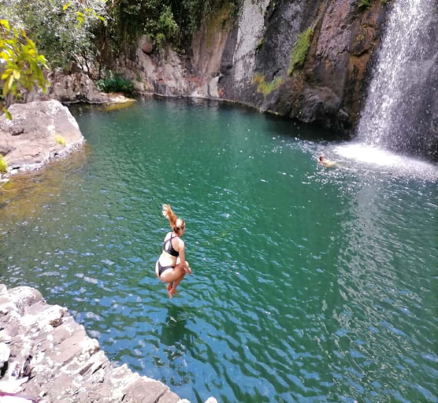 Mauritius: Tamarind Falls Guided Hike with Swim and Lunch - The first canyon descent: where the swim and the nerves meet