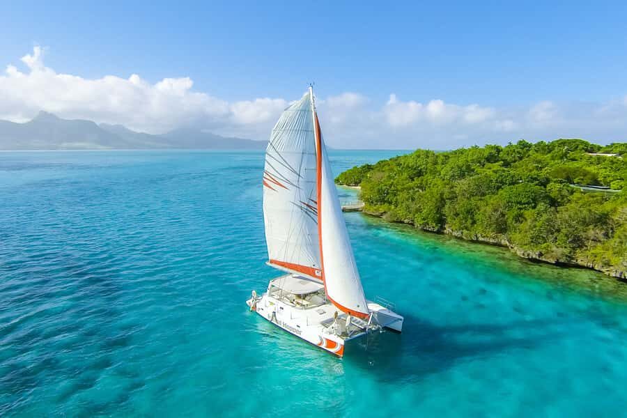 Private Catamaran Charter to Ile aux Cerfs - The Lagoon Stop: Calm Water Swimming and Snorkel Time